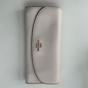 Long white coach wallet